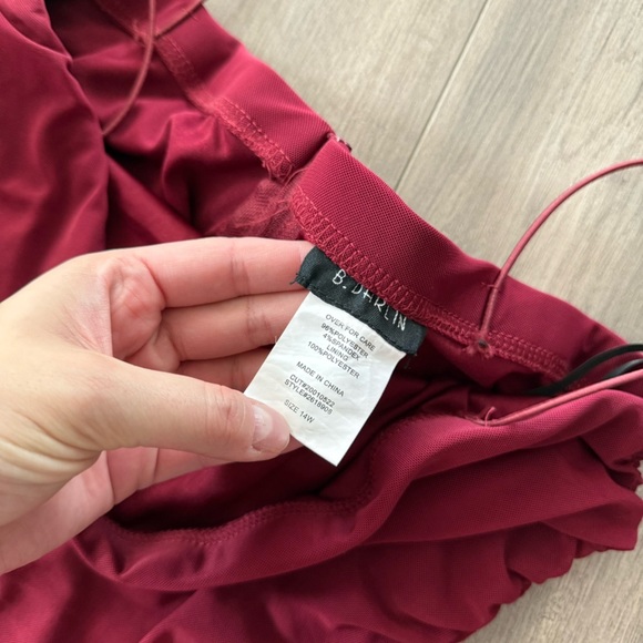 Y2k Vintage B Darlin Maroon Shimmer Ruched Bodycon Strappy Dress - Picture 4 of 4